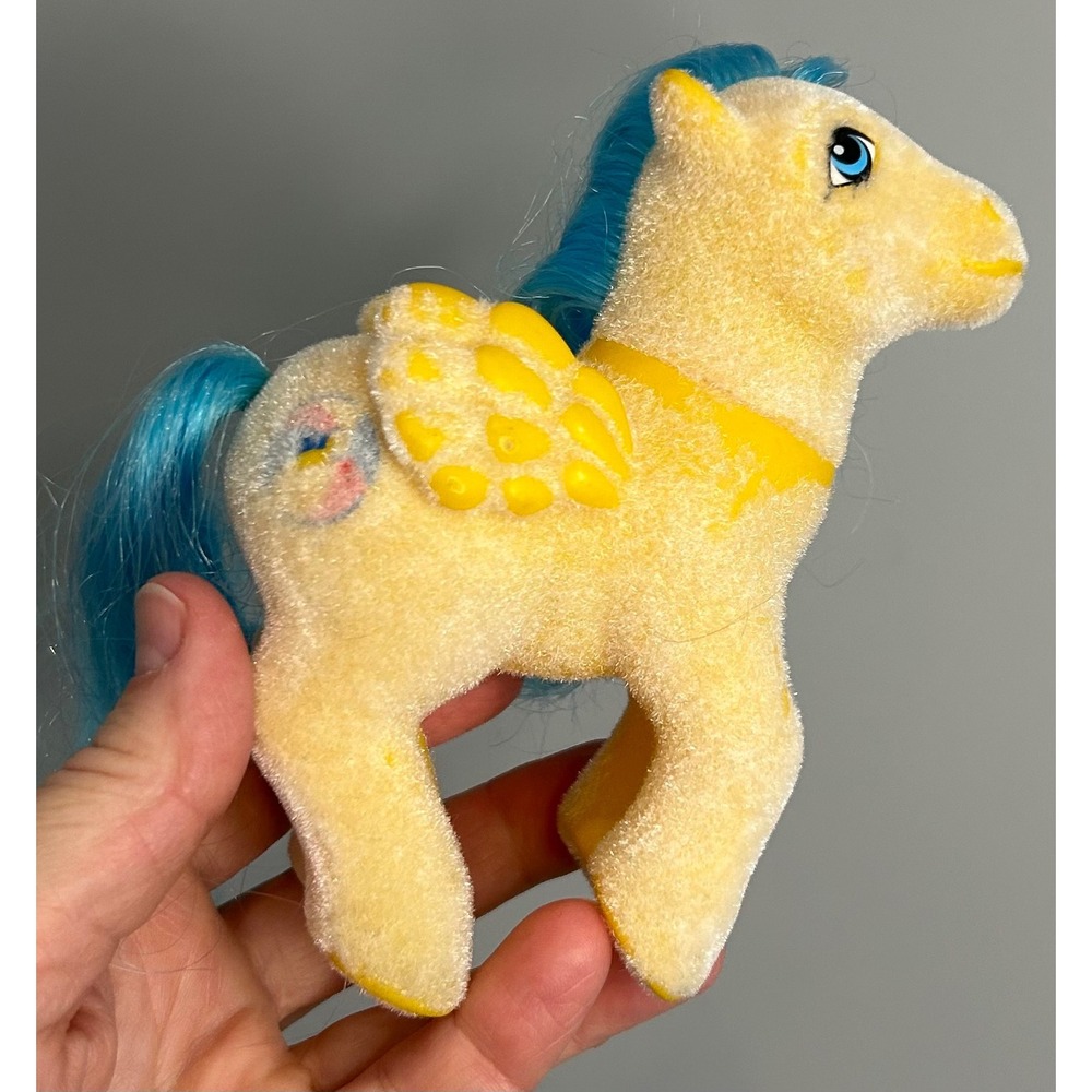 Vintage My Little Pony G1 So Soft Bouncy Pegasus Yellow Blue Hair Hasbro 1985
